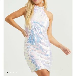 Altar’d State Iridescent Sequin New Years Eve Dress NWT